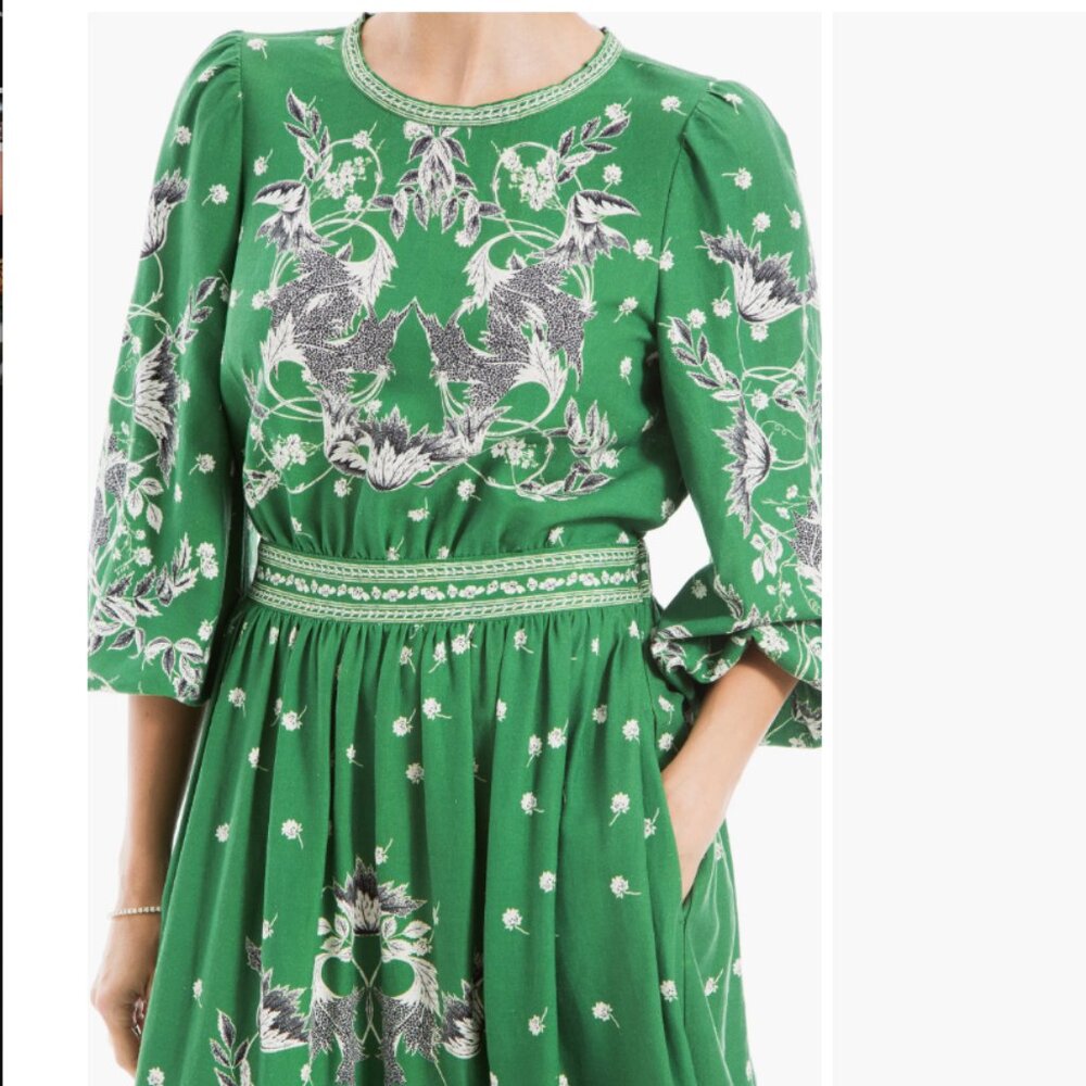 MAX STUDIO Floral Balloon Sleeve Maxi Dress